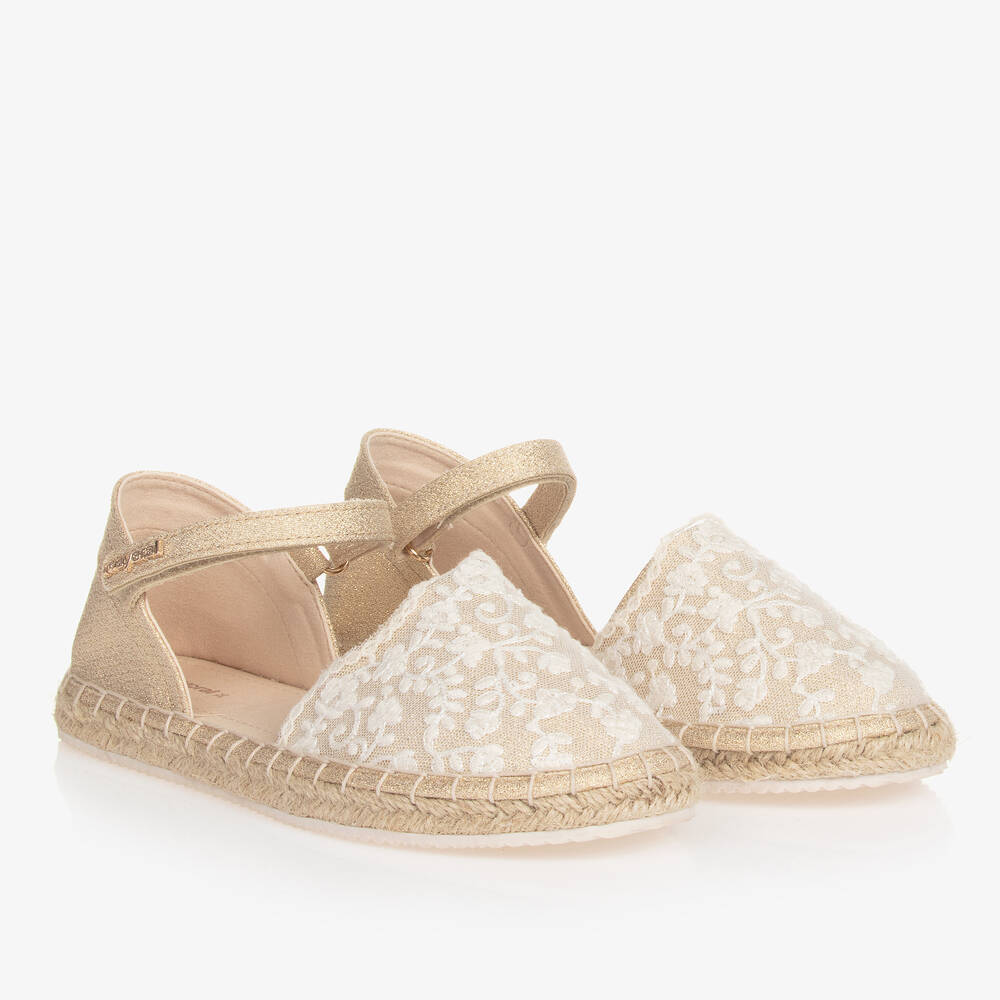 Mayoral - Teen Girls Gold Lace Espadrille Sandals | Childrensalon