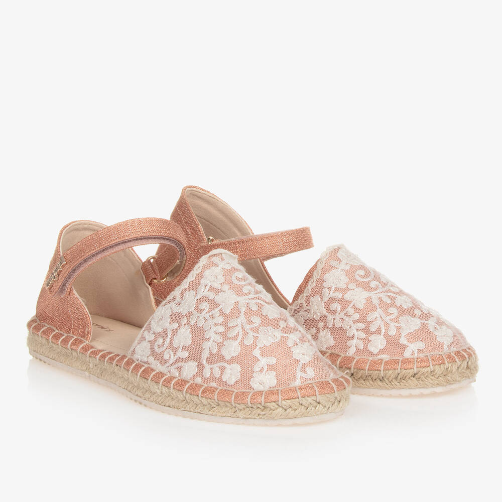 Mayoral - Teen Girls Pink Lace Espadrille Sandals | Childrensalon