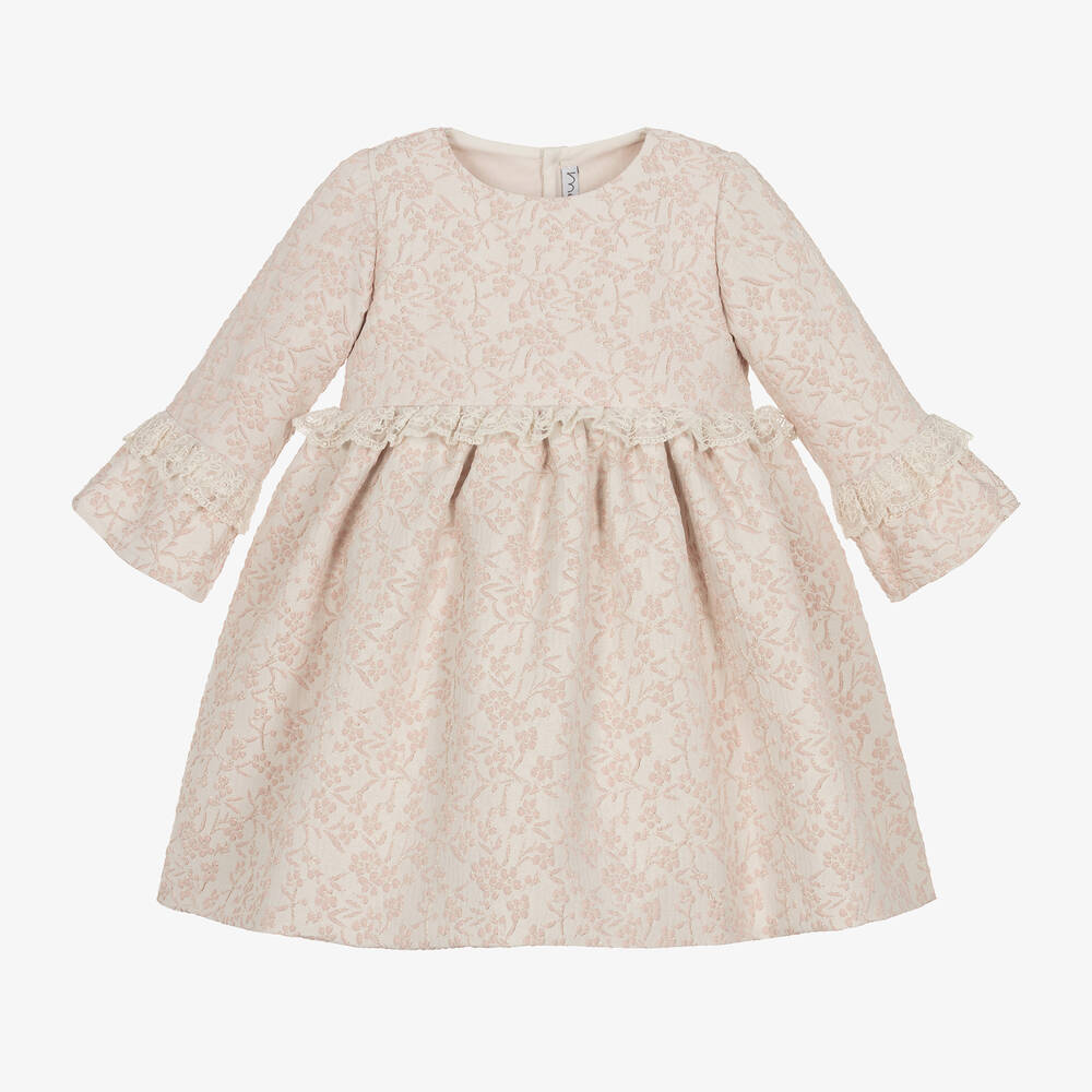 Mebi - Girls Pale Pink Floral Dress | Childrensalon