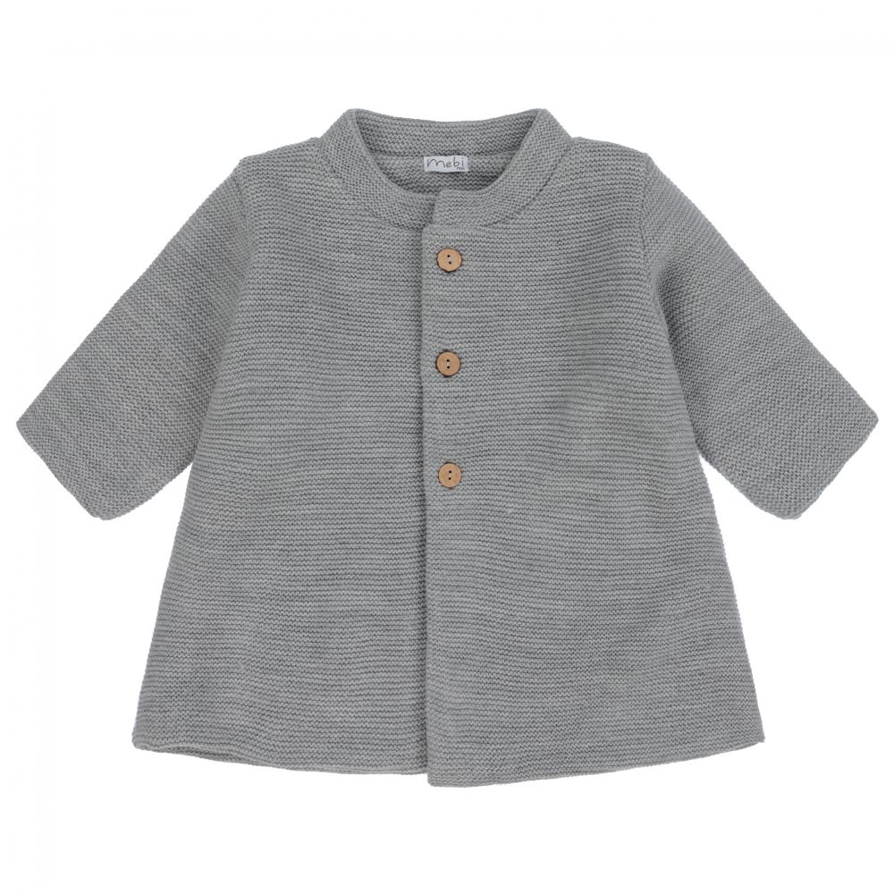 Mebi - Grey Knitted Coat | Childrensalon Outlet