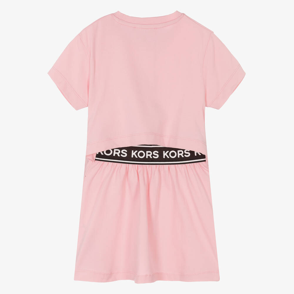Michael Kors Kids monogram-print cotton dress - Pink