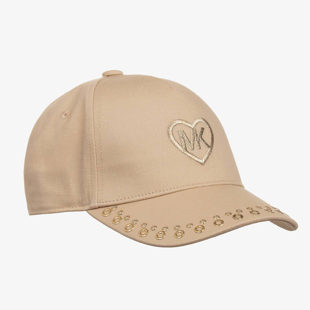 Michael Kors Kids - Teen Girls Beige Embroidered Cotton Cap | Childrensalon