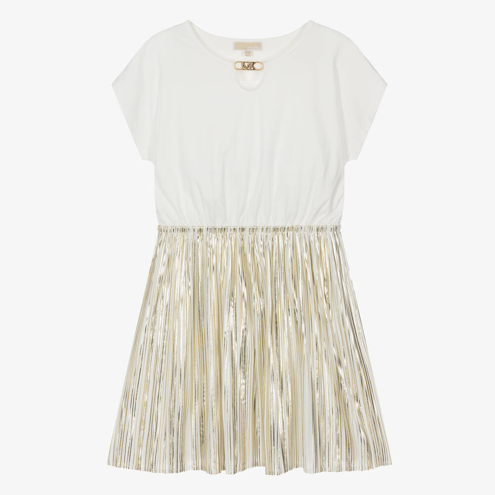 Michael Kors Kids - Teen Girls Gold Pleated Dress | Childrensalon