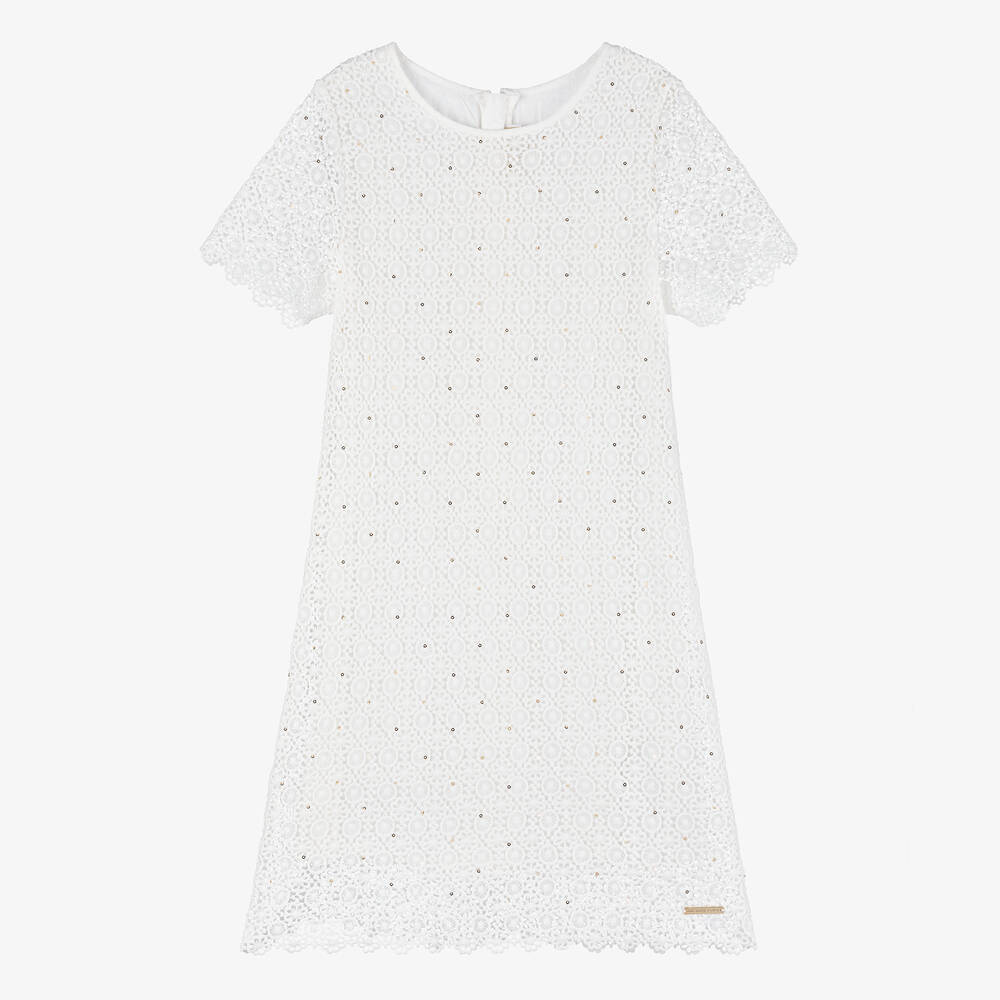 Michael Kors Kids - Teen Girls Ivory Guipure Lace Dress | Childrensalon