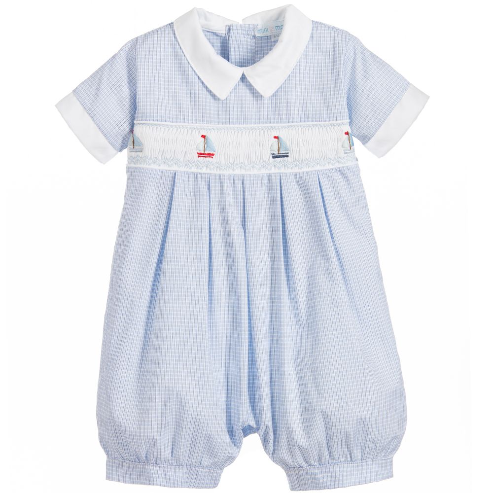 Mini-la-Mode - Baby Blue Smocked Shortie | Childrensalon Outlet