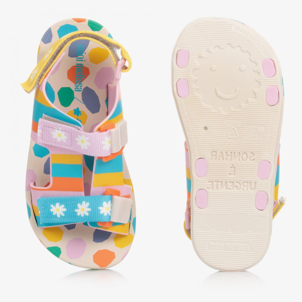 Mini Melissa - Girls Beige Velcro Sandals | Childrensalon Outlet