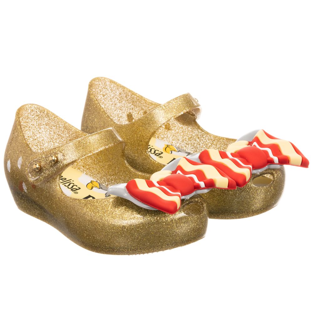 Mini Melissa - Gold Dumbo Jelly Shoe 