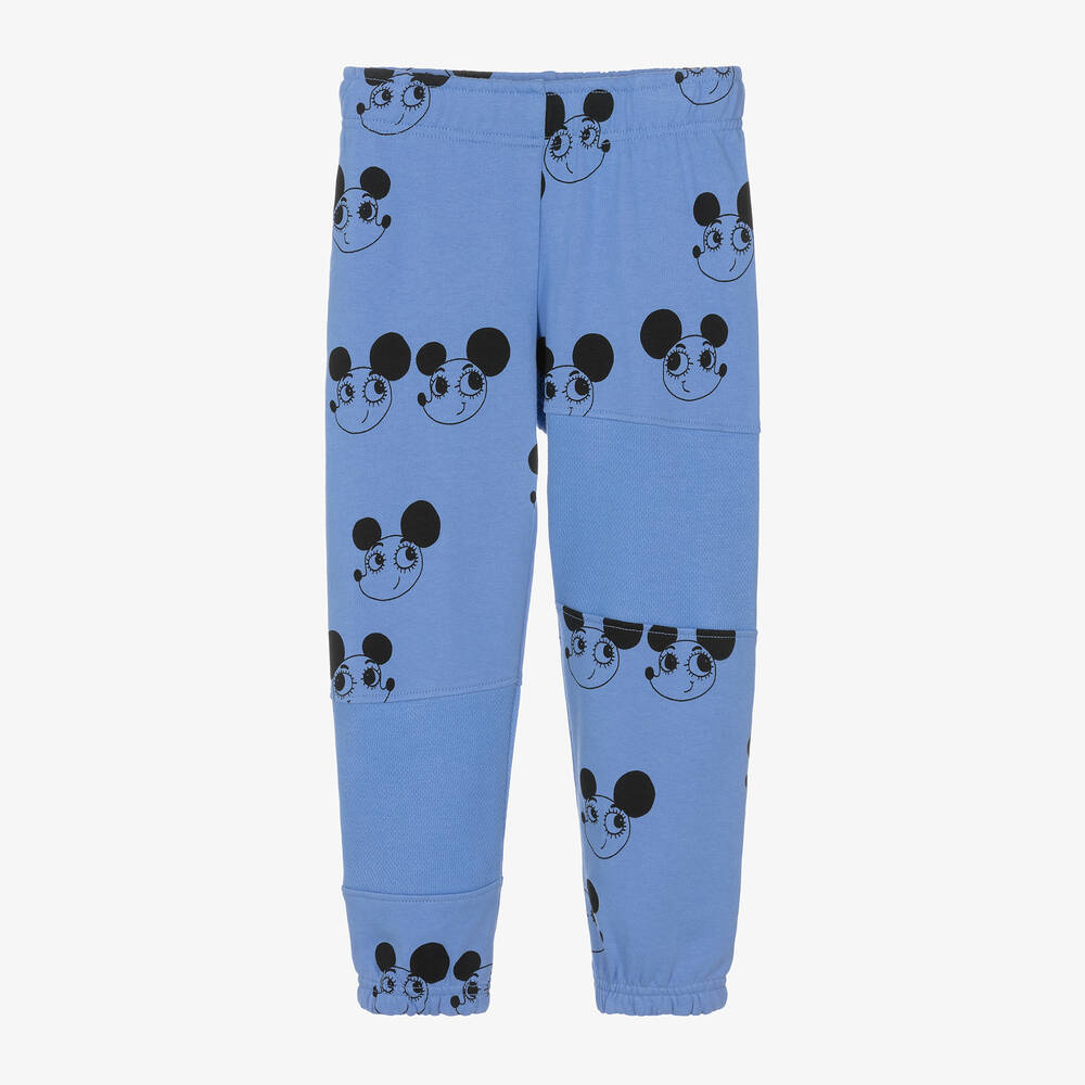 Mini Rodini - Bas de jogging bleu en coton bio | Childrensalon