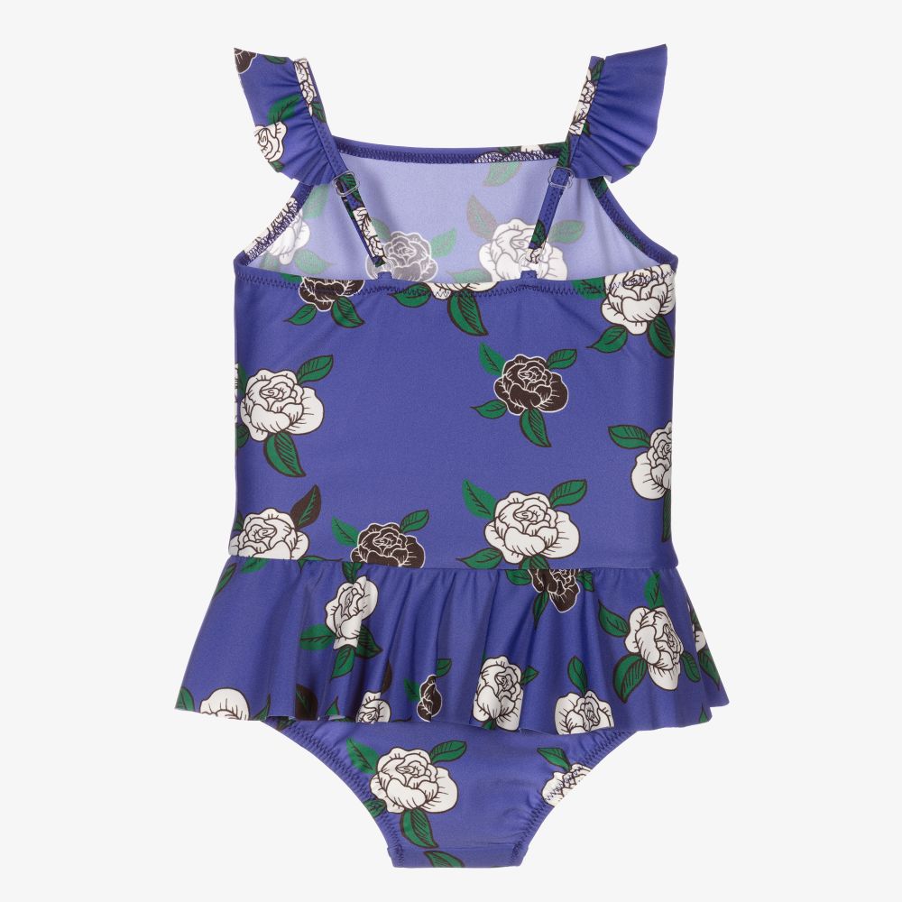 Mini Rodini - Blue Roses Swimsuit (UPF50+) | Childrensalon Outlet
