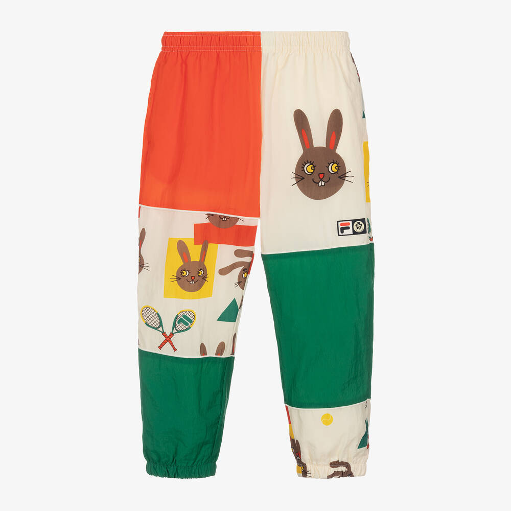 Mini Rodini - Green Colourblock Tennis Print FILA Joggers | Childrensalon