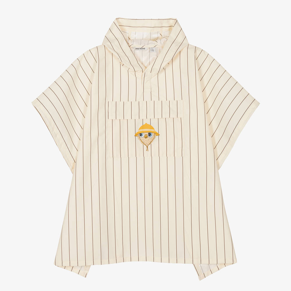 Mini Rodini - Ivory Owl Rain Poncho | Childrensalon