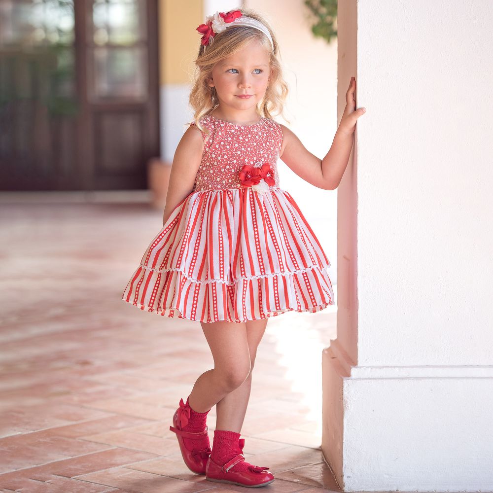 Miranda - Red & White Striped Dress | Childrensalon Outlet