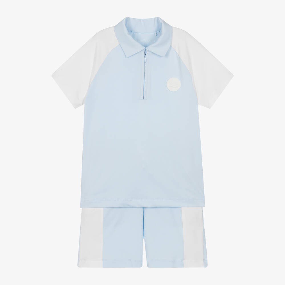 Mitch & Son - Boys Blue & White Shorts Set | Childrensalon