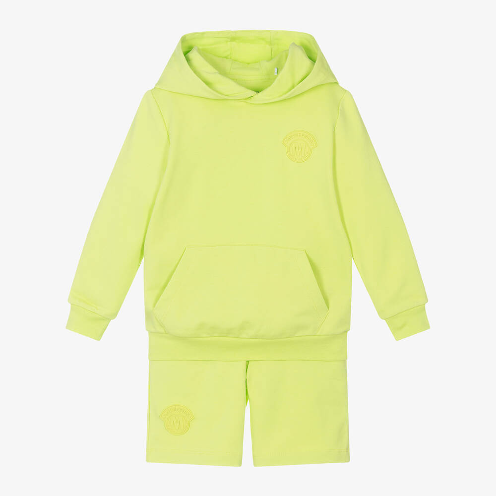 Mitch & Son - Boys Lime Green Cotton Shorts Set | Childrensalon