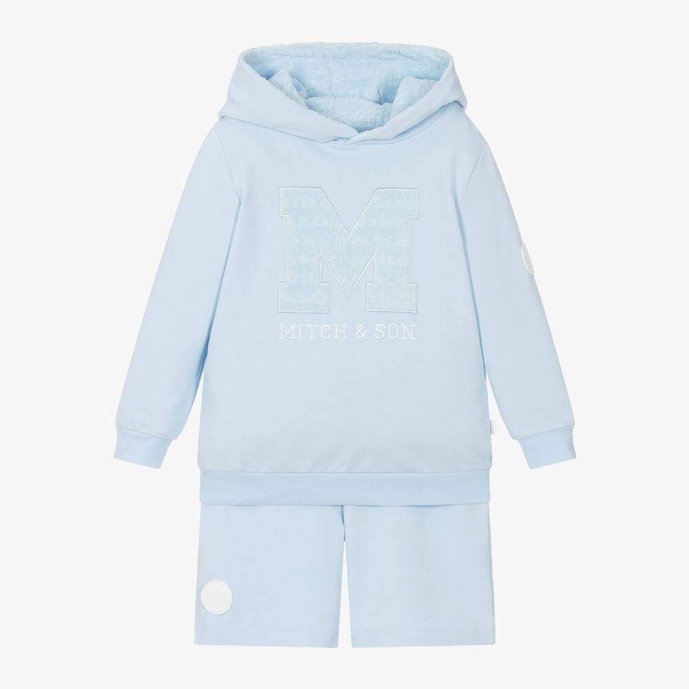 Mitch & Son - Boys Pale Blue Cotton Shorts Set | Childrensalon