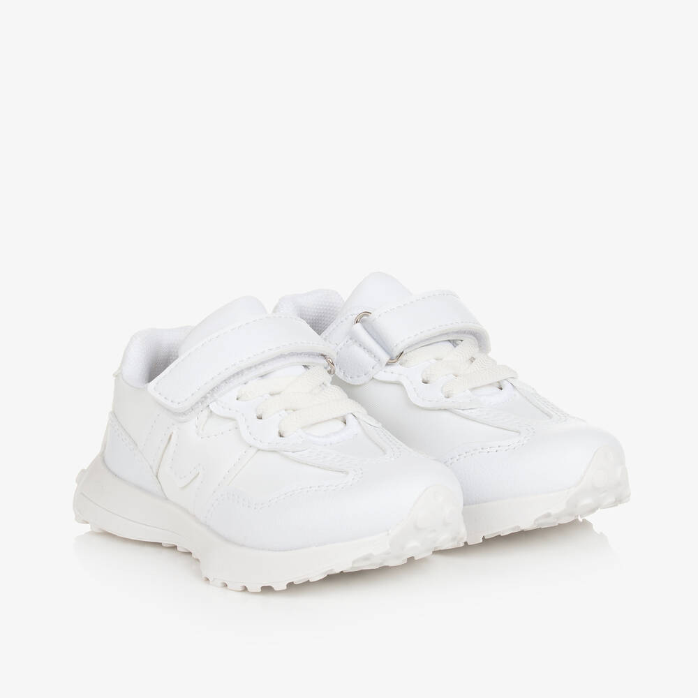 Mitch & Son - Boys White & Ivory Trainers | Childrensalon