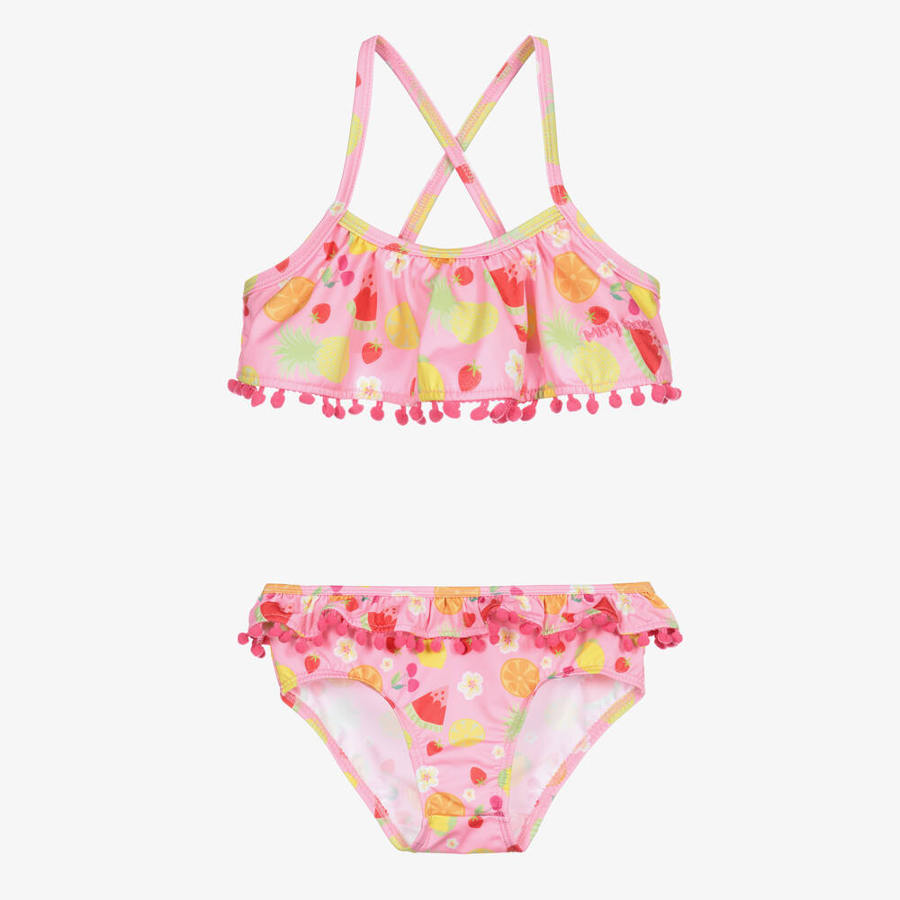 Mitty James - Girls Pink Fruits & Flowers Bikini | Childrensalon Outlet