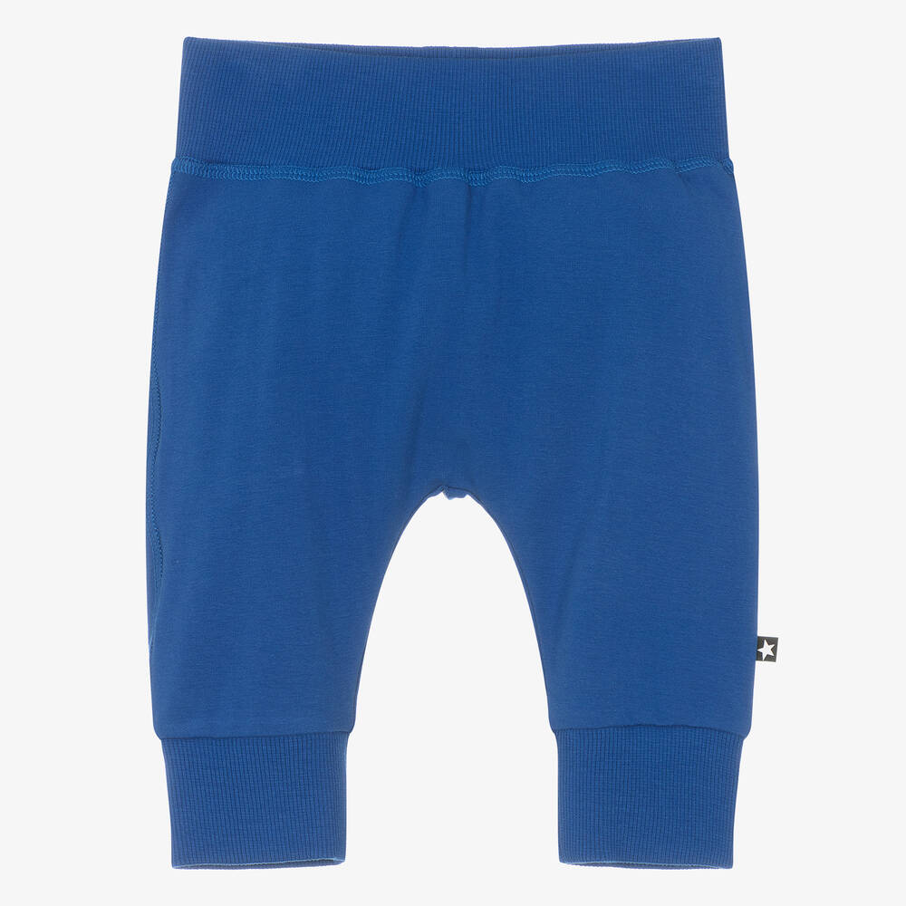 Molo - Boys Blue Organic Cotton Joggers | Childrensalon