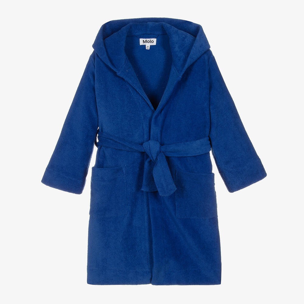 Molo - Cobalt Blue Terry Towelling Bathrobe | Childrensalon