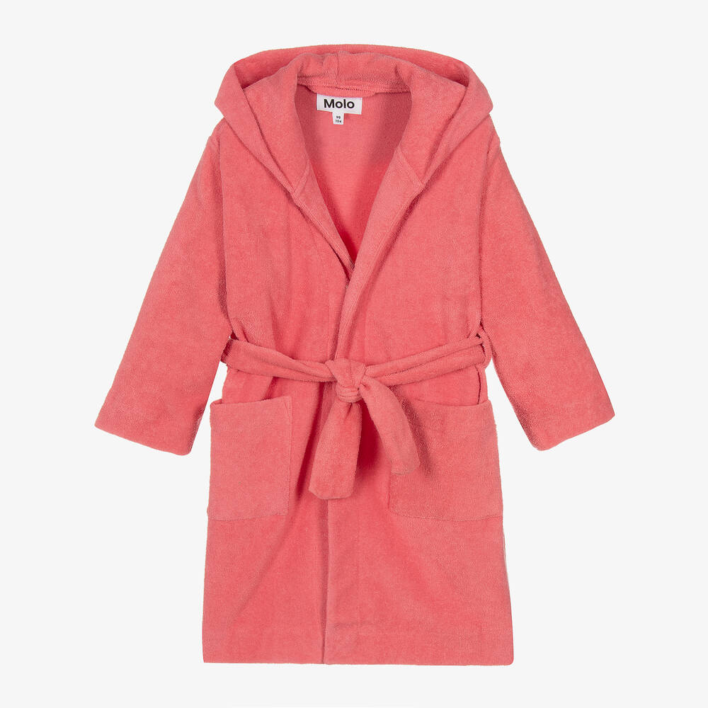 Molo - Pink Terry Towelling Bathrobe  | Childrensalon