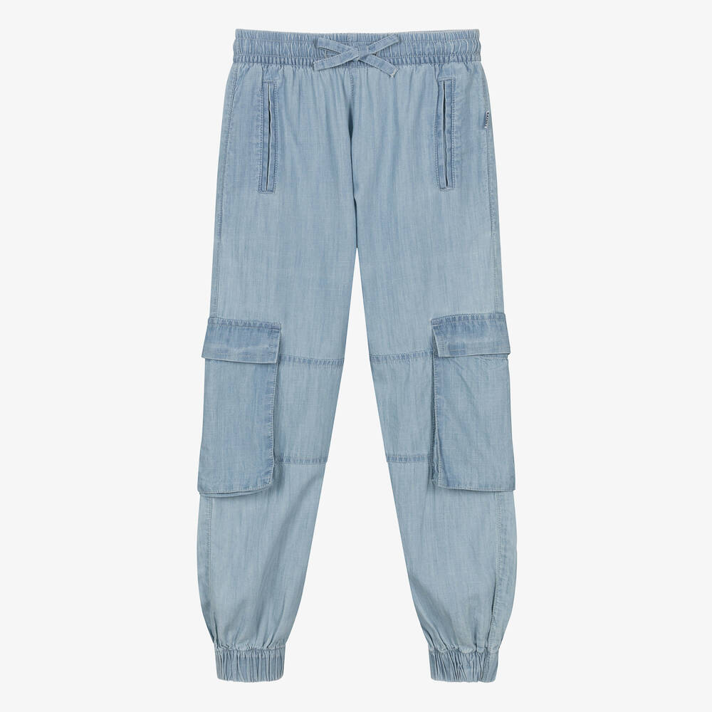 Molo - Teen Girls Blue Chambray Trousers | Childrensalon