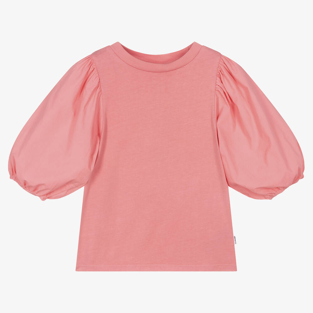 Molo - Teen Girls Pink Organic Cotton T-Shirt | Childrensalon