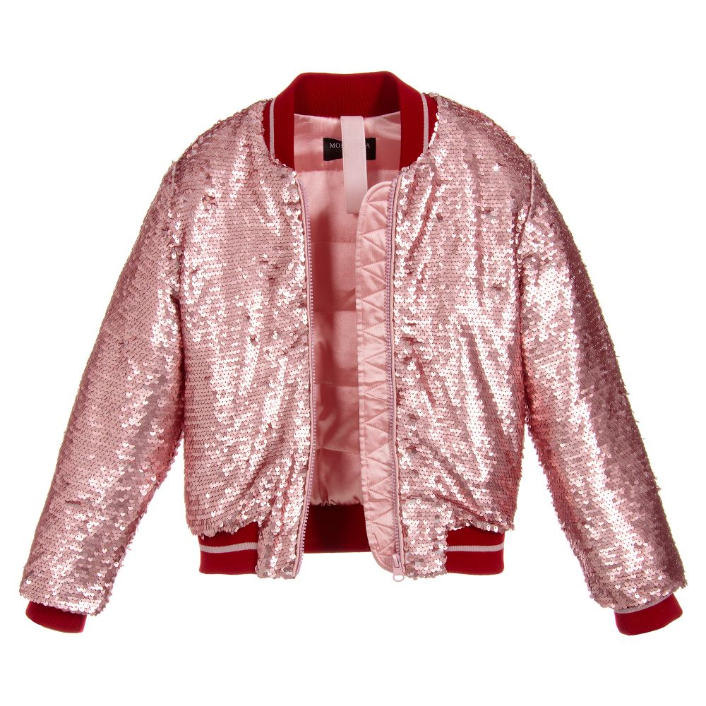 Monnalisa Chic - Girls Pink Sequin Jacket | Childrensalon Outlet