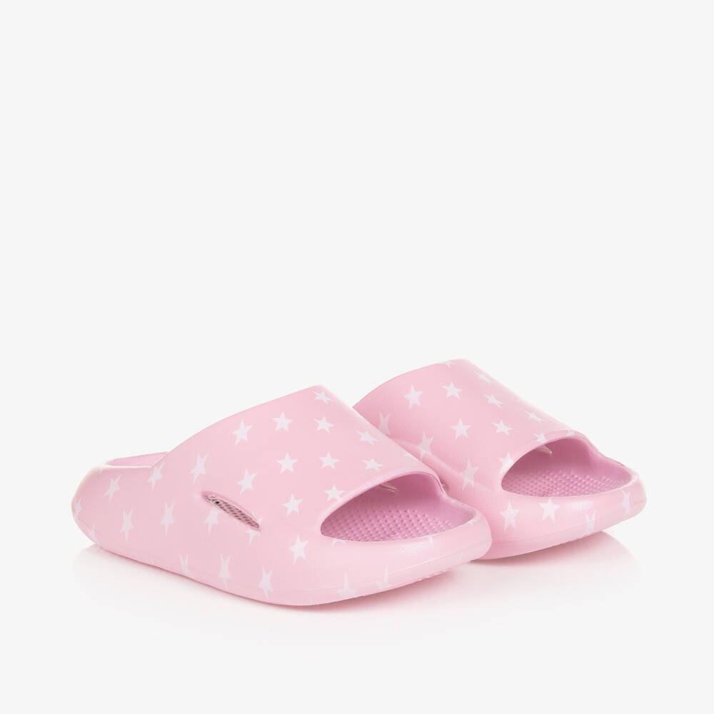 Monnalisa - Girls Pink & White Star Sliders | Childrensalon