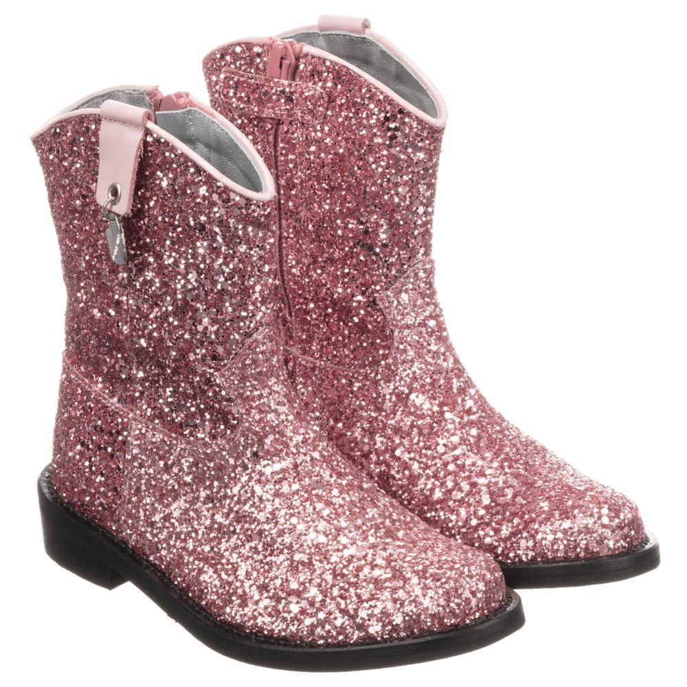 Monnalisa - Pink Glittery Boots 
