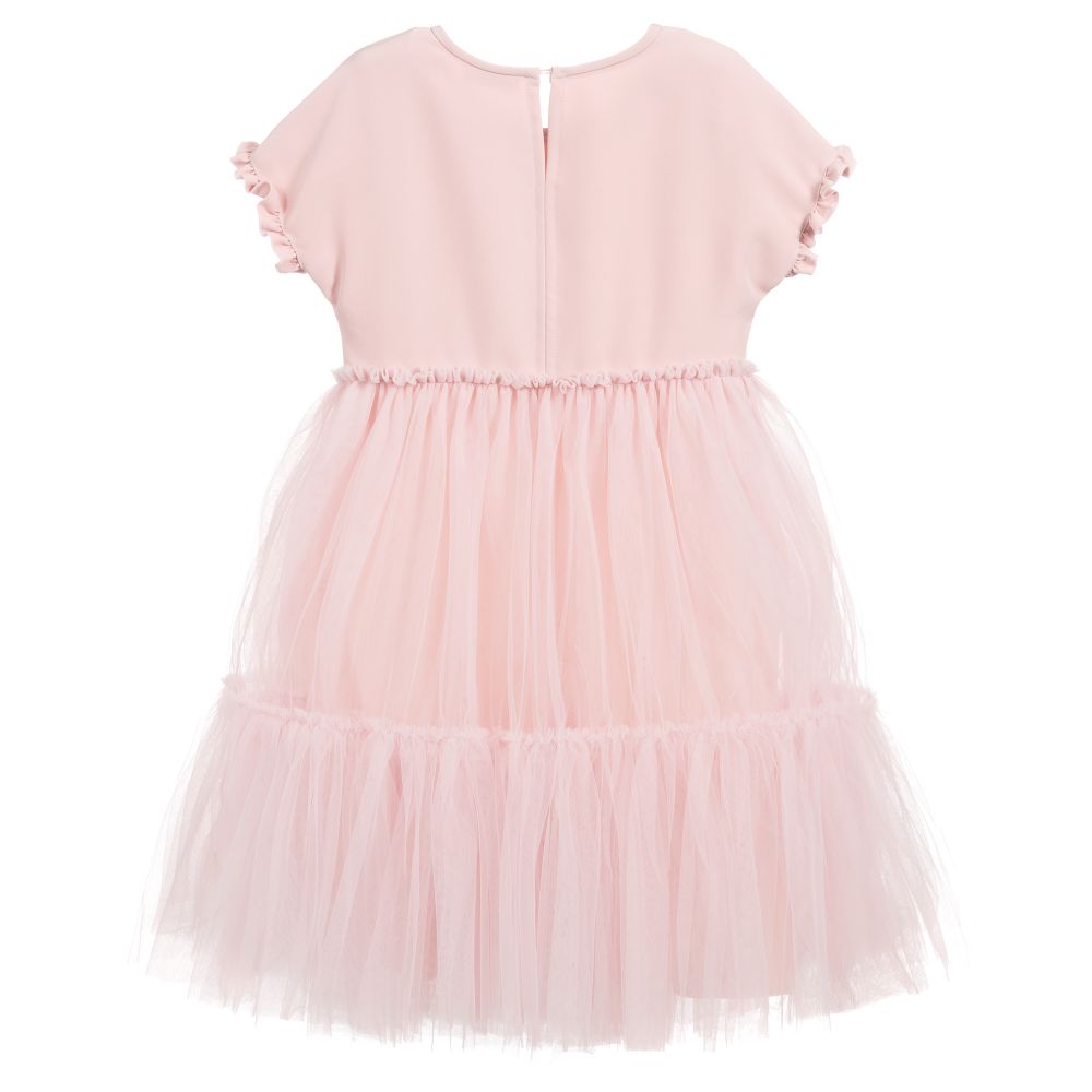 Monnalisa - Teen Pink Tulle Flower Dress | Childrensalon Outlet