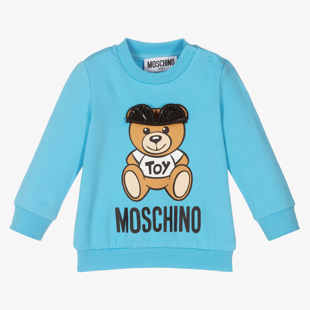 Moschino Teddy Bear Sweatshirt em algodão azul ref.602907 - Joli Closet