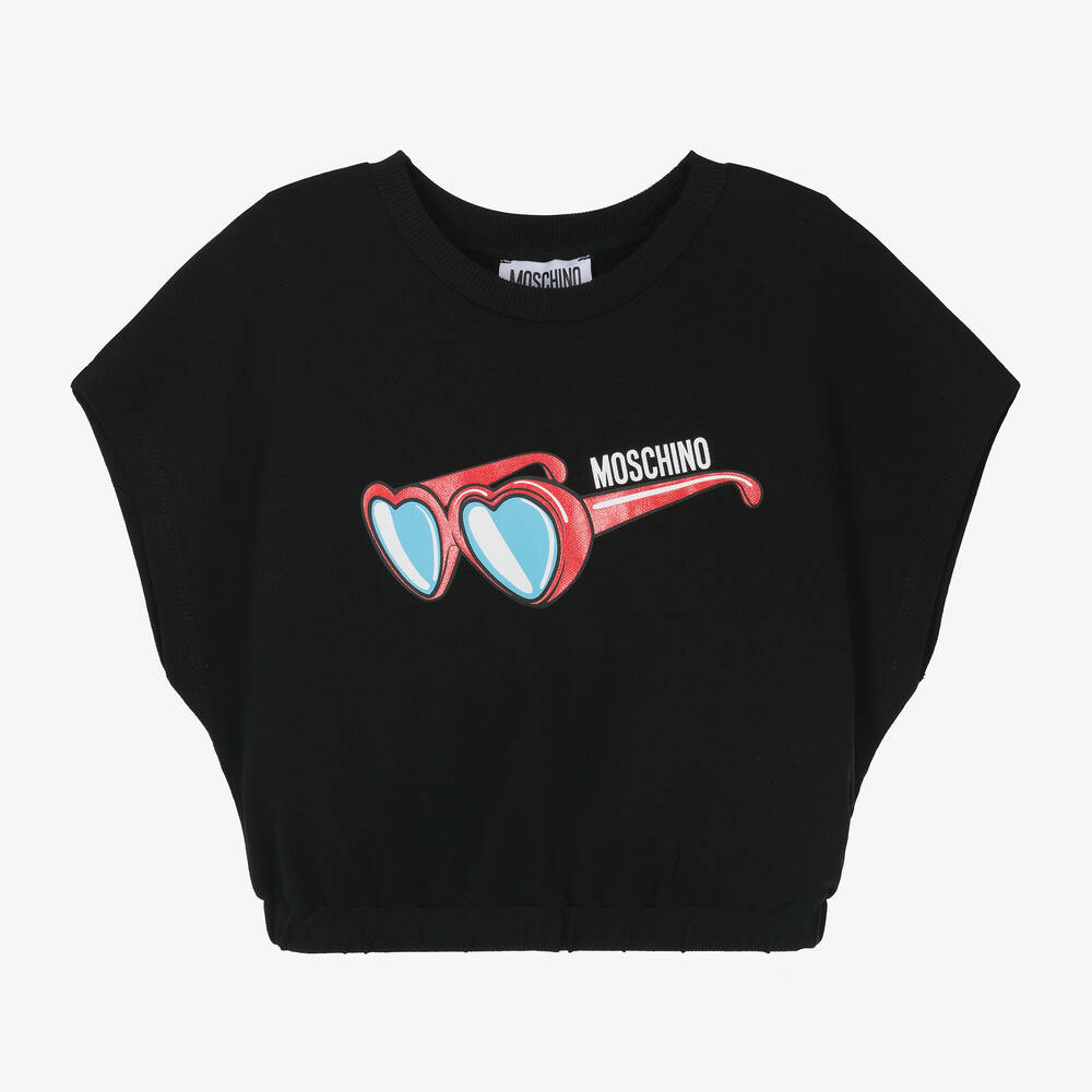 Moschino Kid-Teen - Girls Black Cotton T-Shirt | Childrensalon