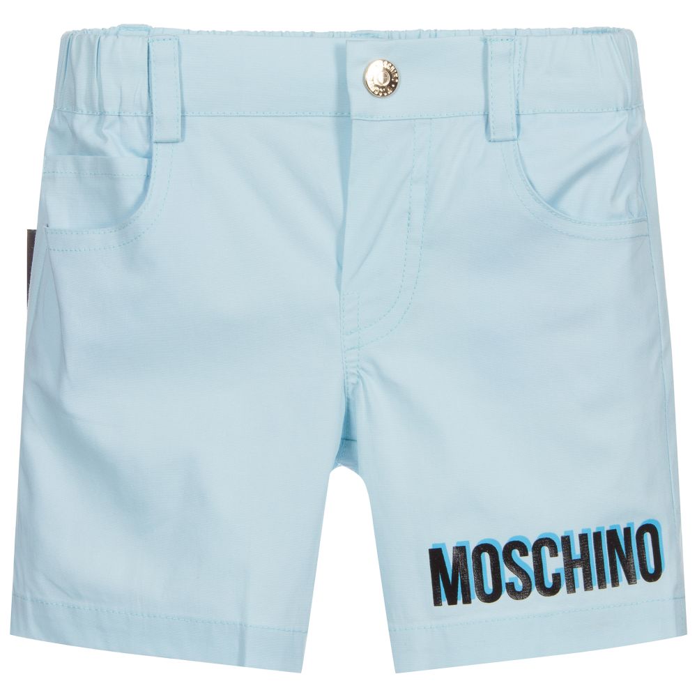 Moschino Baby - Girls Blue Cotton Shorts | Childrensalon Outlet
