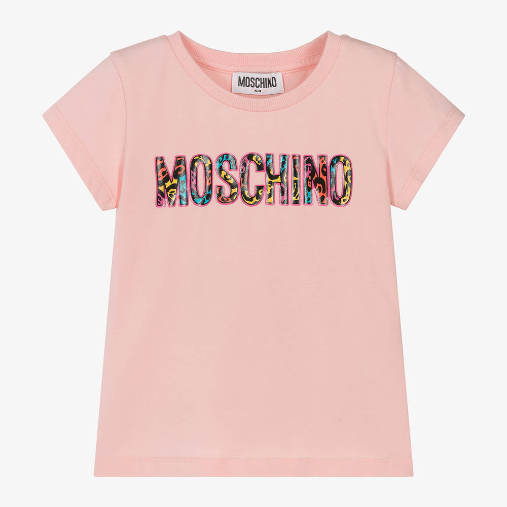 Moschino Kid-Teen - تيشيرت بطبعة الفهد قطن جيرسي لون زهري للبنات | Childrensalon