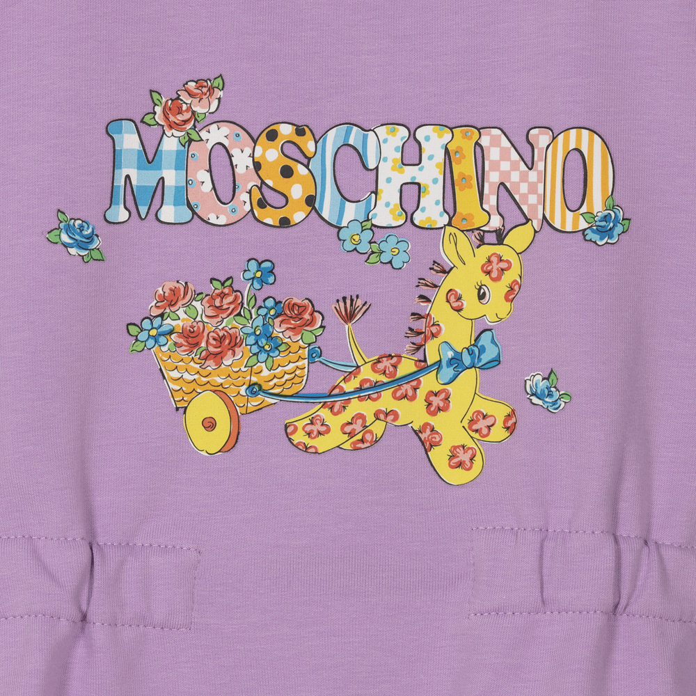 MOSCHINO logo-print T-shirt dress - Purple