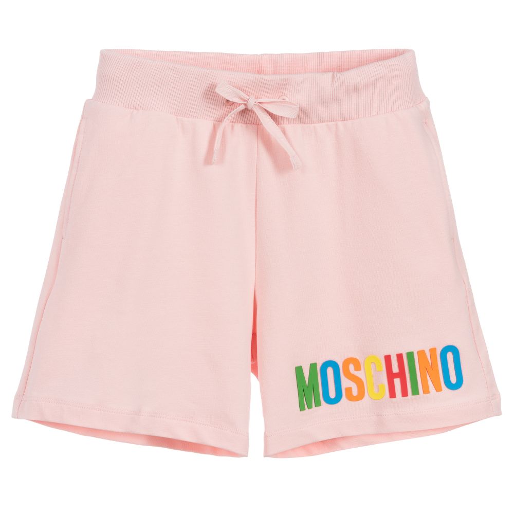 Moschino Kid-Teen - Pink Cotton Logo Shorts | Childrensalon Outlet