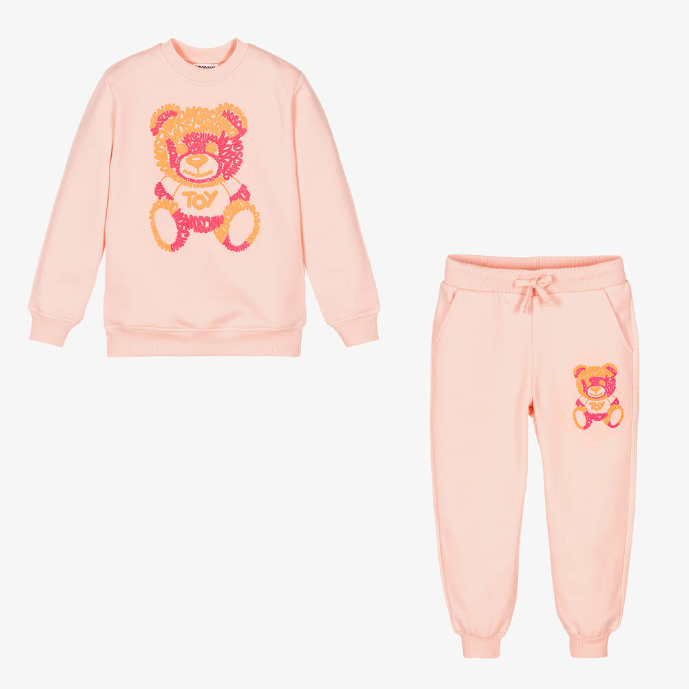 Moschino Kid-Teen - Pink Teddy Bear Logo Tracksuit