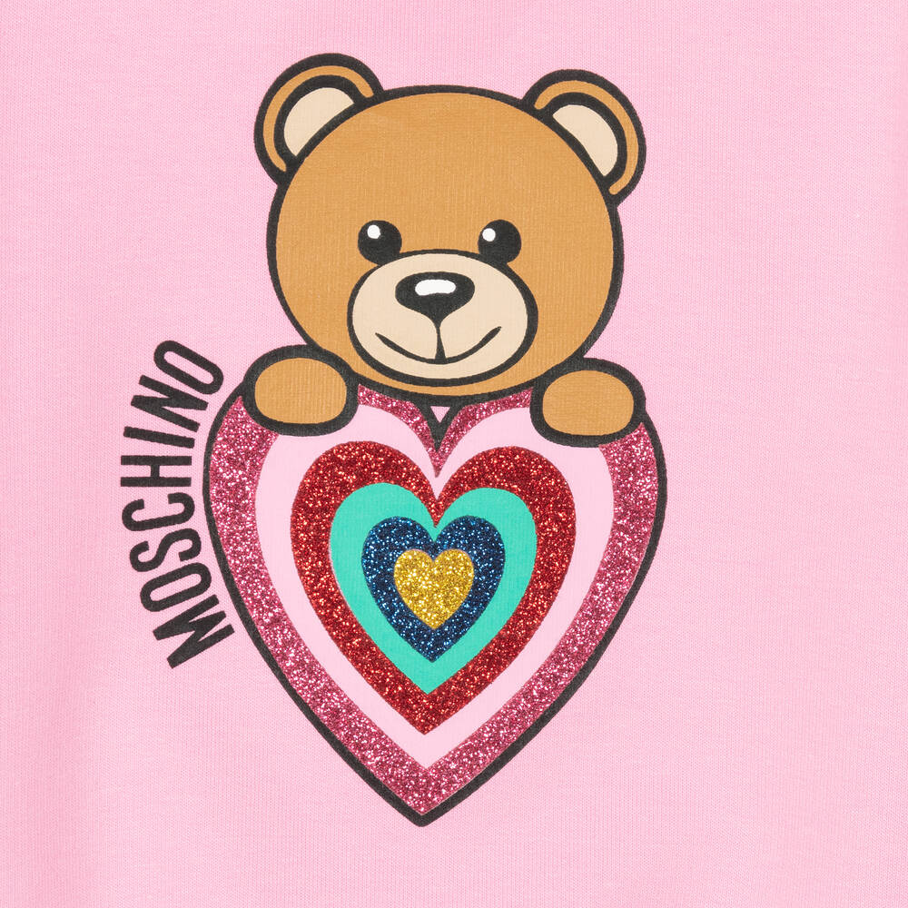 Moschino Baby - Pink Teddy Heart Sweatshirt