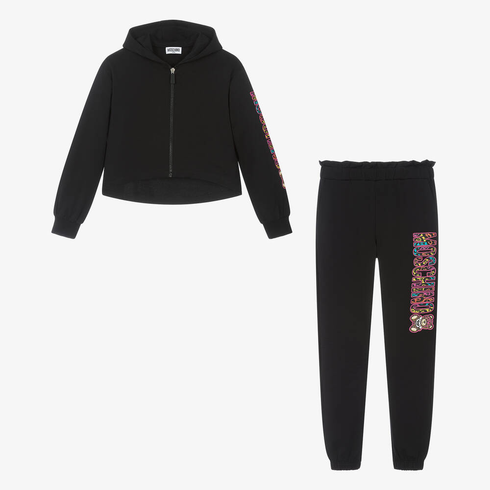 Moschino Kid-Teen - Teen Girls Black Cotton Tracksuit | Childrensalon