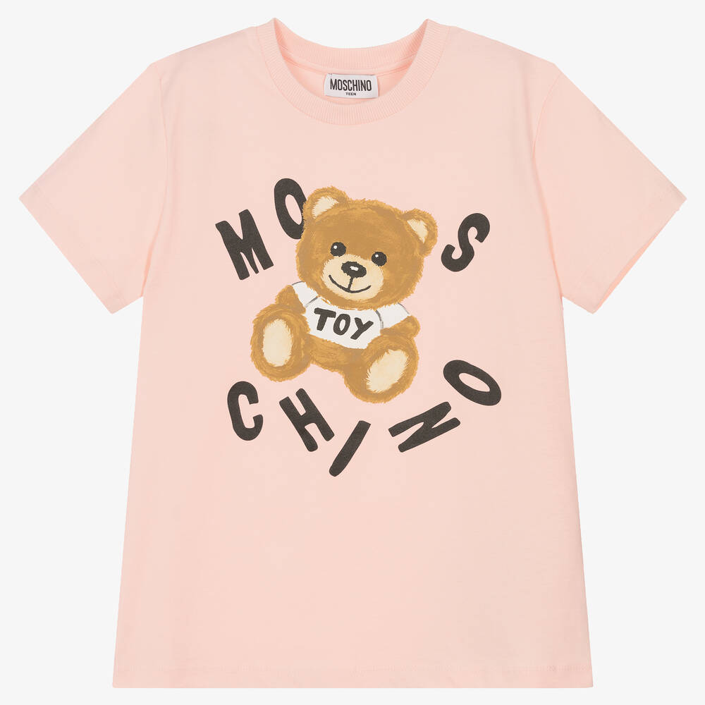 Moschino Kid-Teen - Teen Girls Pink Teddy Bear T-Shirt