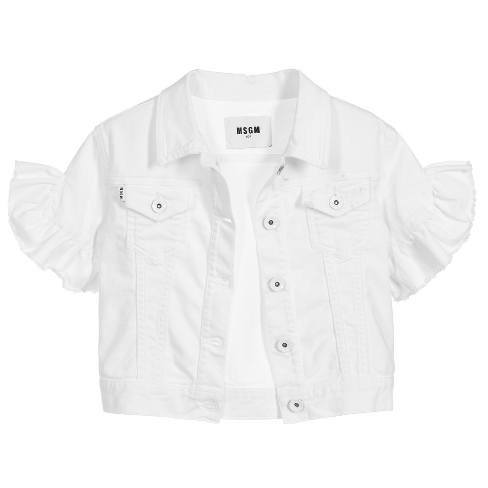 girls white denim jacket