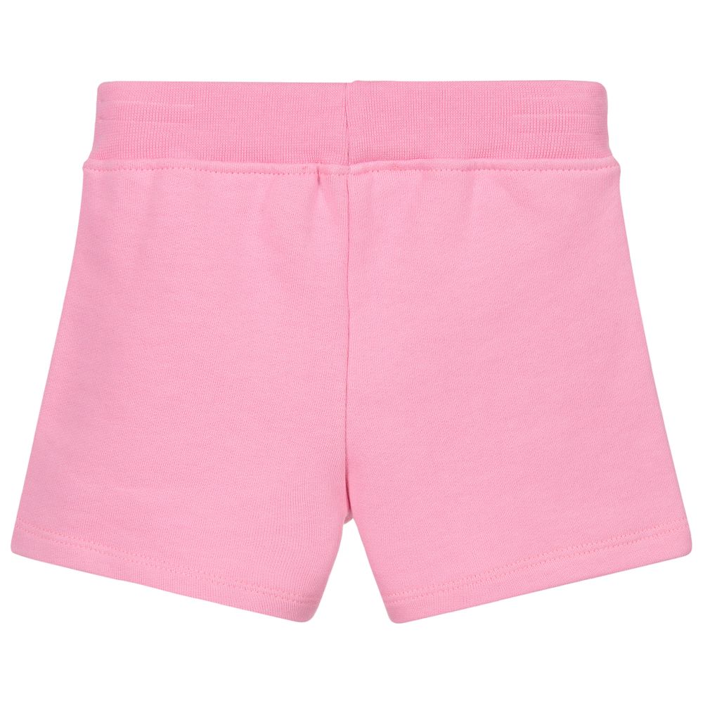 MSGM Kids logo-waistline shorts - Pink