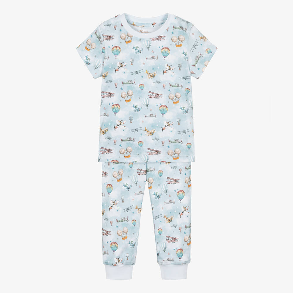 My Little Pie - Boys Blue Supima Cotton Balloon Pyjamas | Childrensalon