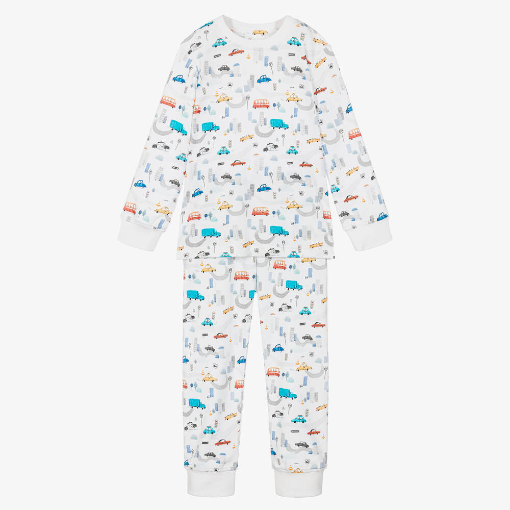 My Little Pie - Boys White Supima Cotton City Life Pyjamas | Childrensalon