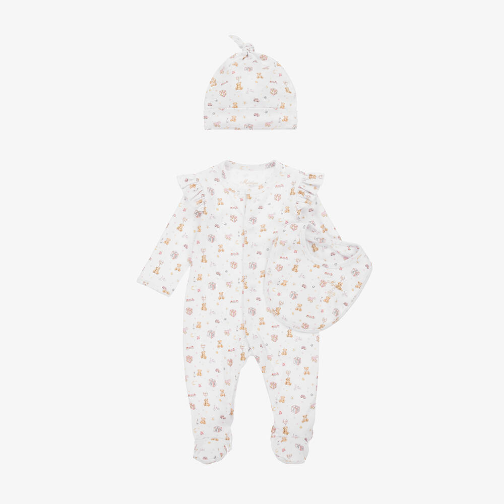 My Little Pie - Girls Ivory Cotton Toys Babysuit Set | Childrensalon