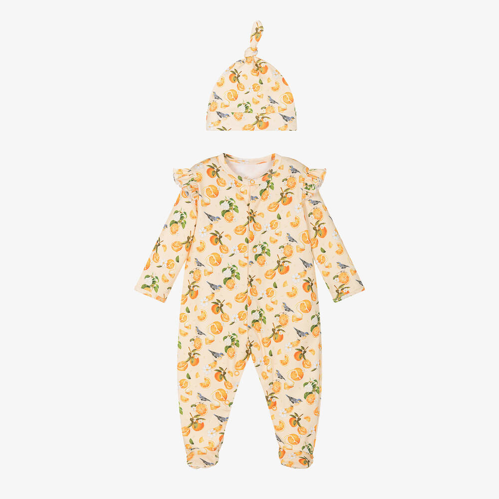 My Little Pie - Girls Orange Cotton Citrus Babysuit Set | Childrensalon