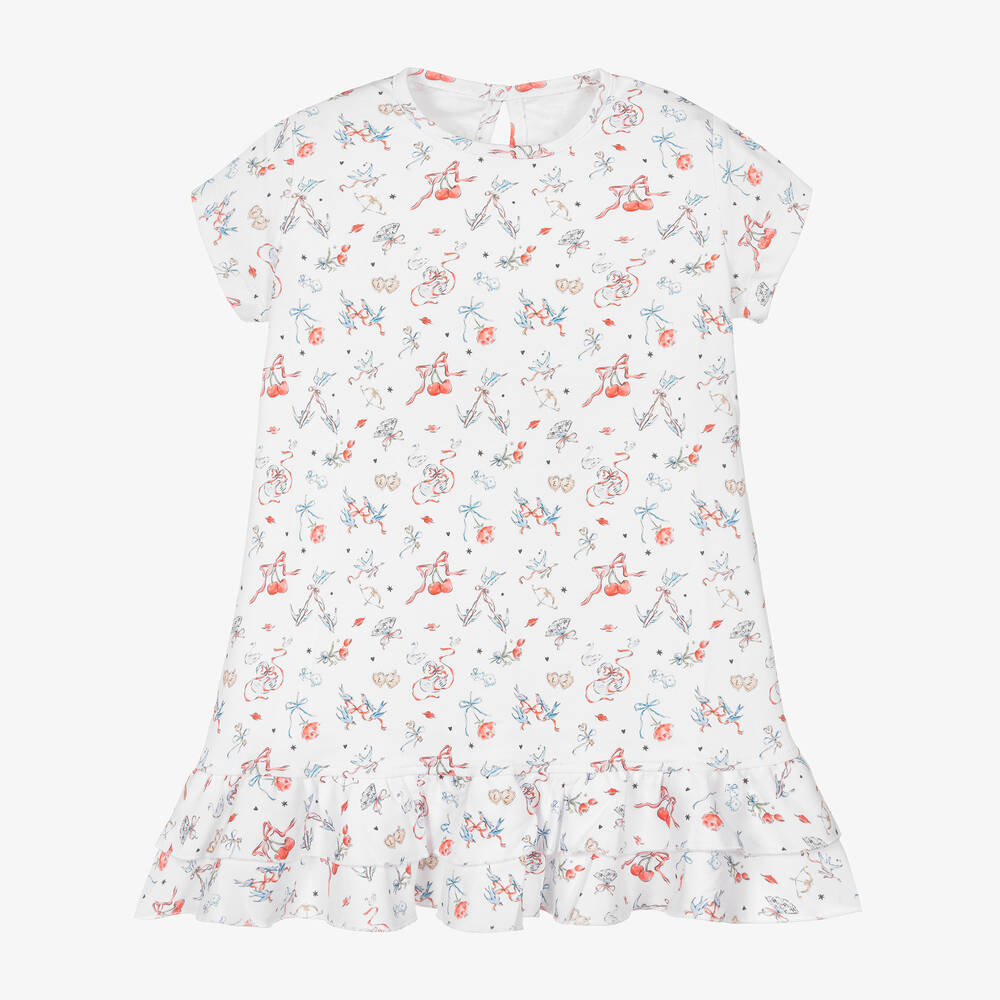 My Little Pie - Girls White Supima Cotton Adele Nightie | Childrensalon