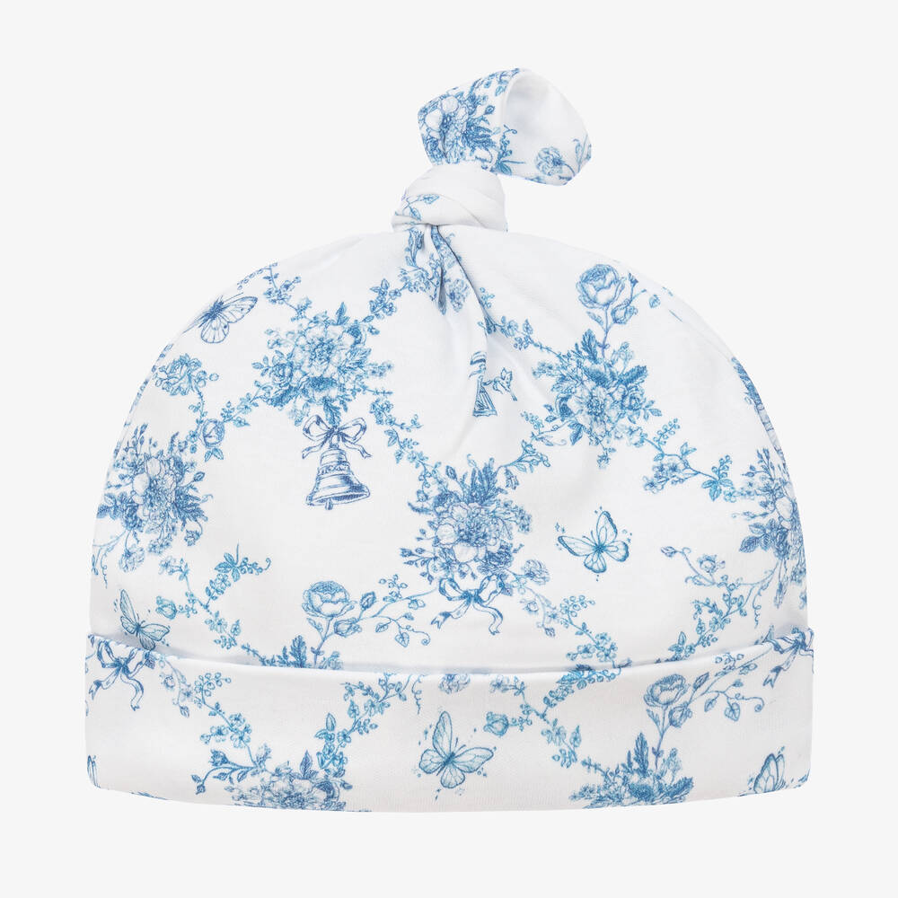 My Little Pie - White & Blue Supima Cotton Florence Hat | Childrensalon