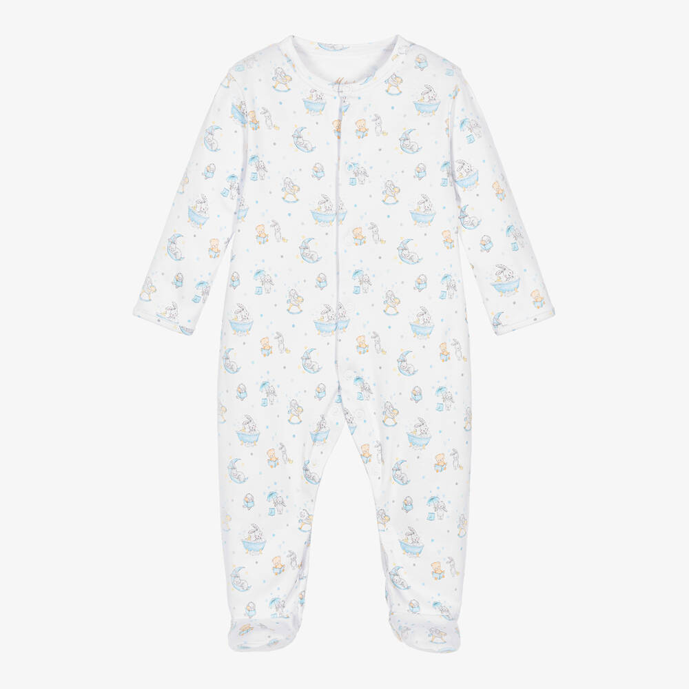 My Little Pie - White Supima Cotton Fluffies Babygrow | Childrensalon