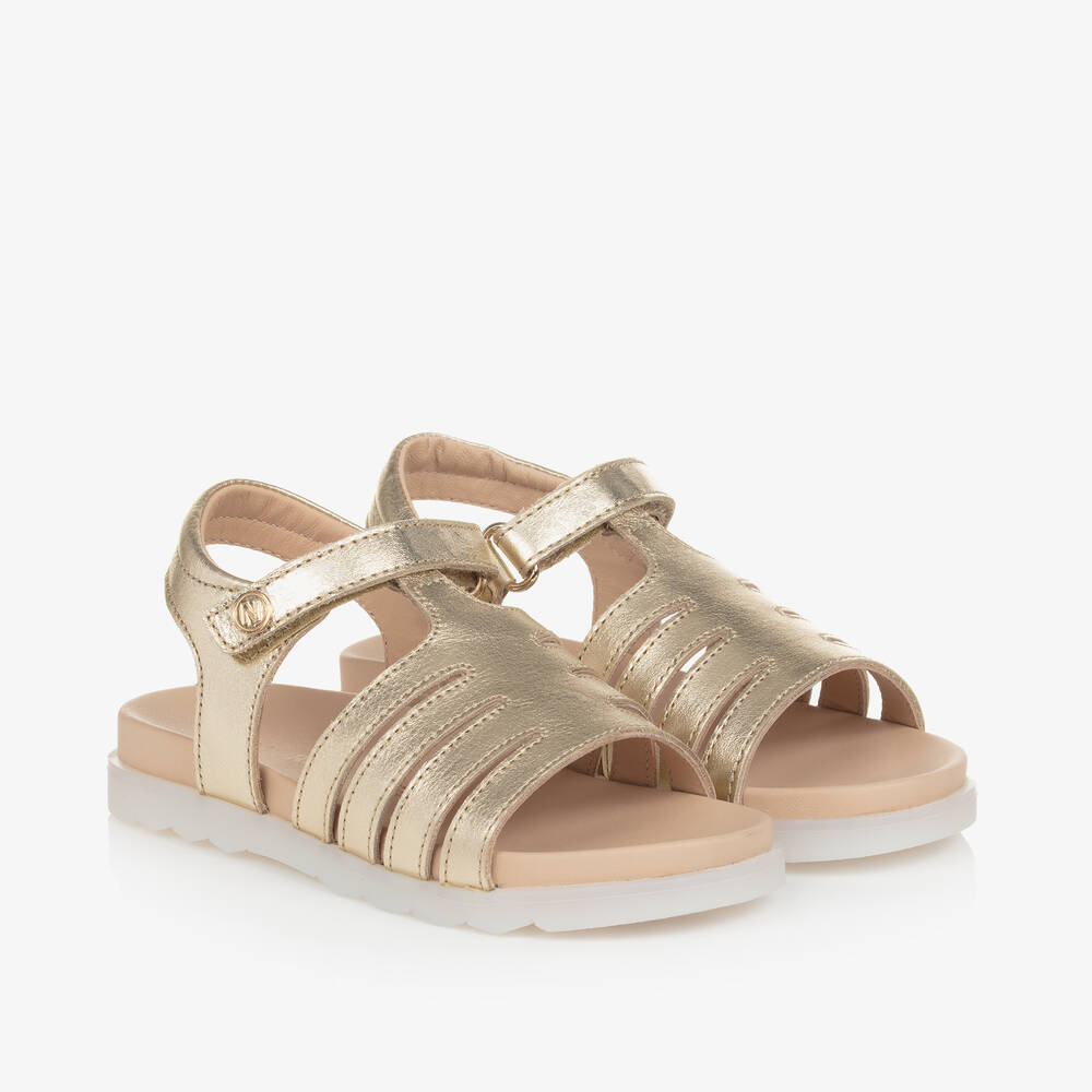 Naturino - Girls Gold Leather Sandals | Childrensalon